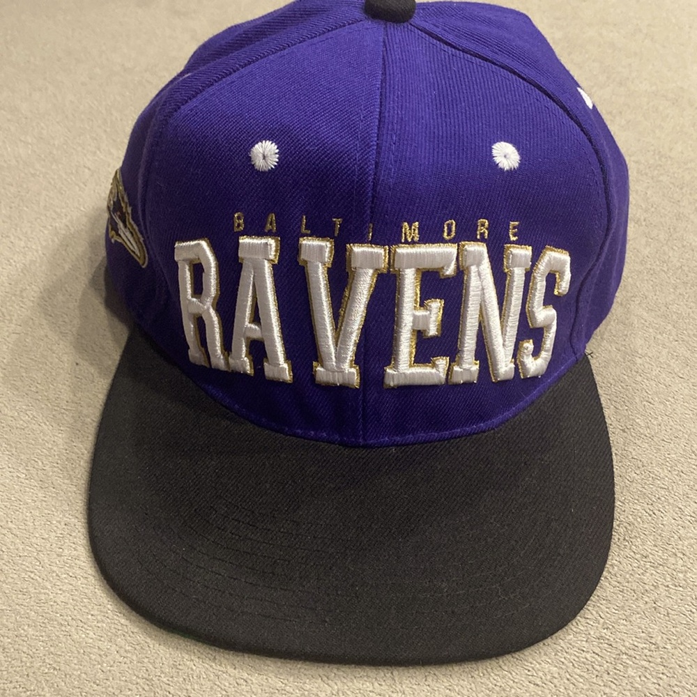 New NFL Team Apparel Baltimore Ravens Embroidery Logo Snap Back Hat One Size Cap